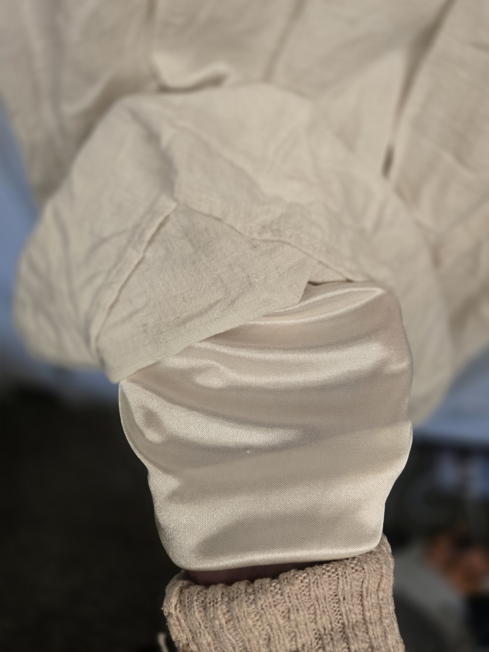 Boho Embroidered V-Neck Cream Dress with Pink and Blue Accents - Picture 5 of 9